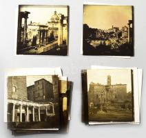 cca 1900 Olaszország Roma, épületek, szobrok Egy doboz üveg dia pozitív, Cholnoky Jenő (1870-1950) f...