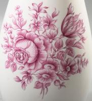 Hollóházi lilavirág mintás váza. Jelzett, hibátlan, m: 31 cm