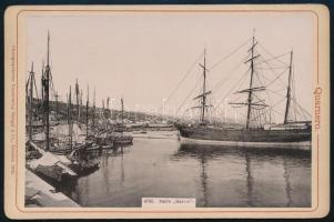ca 1890 Abbazia, Baross kikötő - Porto Baross Keményhátú kabinetfotó Stengel. 16x11 cm
