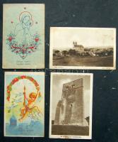 Kb 250 db vegyes minőségű képeslap, legalább fele háború előtti, főleg motívumok, üdvözlők, kevés városképes. Nagyon olcsón kikiáltva!!
