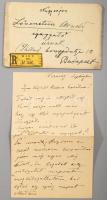 ca 1910-1915 Mednyánszky László (1852-1919) festőművész autográf levelei dr. Löwenstein Arnoldnak a ...