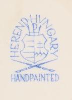 Herendi halon lovagló puttó, kézzel festett, jelzett, hibátlan, 14,5x12 cm