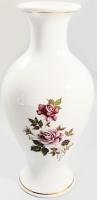 Hollóházi rózsamintás váza. Jelzett, matricás, hibátlan, m: 30,5 cm