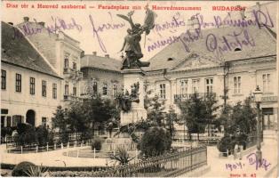 1904 Budapest I. Dísz tér és Honvéd szobor, kávécsarnok. Serie Nr. 45. (EK)