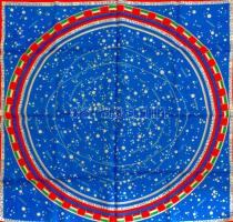 1979 Interkozmosz közös űrrepülés kendő, kb. 77x77 cm