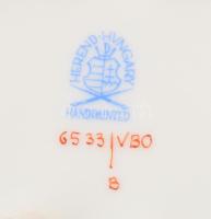 Herendi Viktória mintás váza plasztikus levélmintákkal. Jelzett, hibátlan, m: 11,5 cm