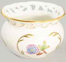 Herendi Viktória mintás kínáló. Jelzett, kézzel festett, hibátlan, d: 10 cm, m: 7 cm