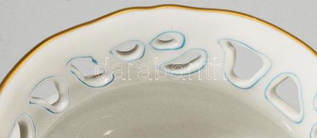 Herendi Viktória mintás kínáló. Jelzett, kézzel festett, hibátlan, d: 10 cm, m: 7 cm