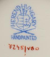 Herendi Viktória mintás kínáló. Jelzett, kézzel festett, hibátlan, d: 10 cm, m: 7 cm