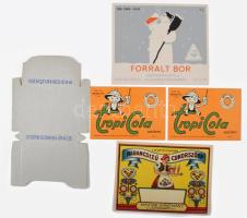 4 db italcímke + 3 db M. Kir. Dohányjövedék hajtatlan papírdoboz