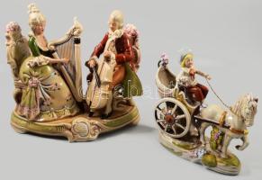 Lippelsdorf 2 darab historizáló figura. Jelzett, hibátlan, 17x16 cm, 23x20 cm
