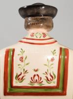 Herendi pipázó juhász, magyar trikolor ruhában. Jelzett, kézzel festett, hibátlan, m: 33 cm