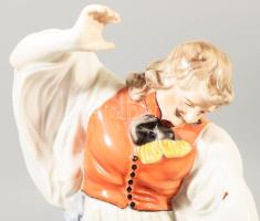 Herendi Tertia mulatozó férfi. Jelzett, kézzel festett, hibátlan, m: 29,5 cm