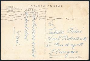 1961 Kubala László (1927-2002) csehszlovák, magyar és spanyol válogatott labdarúgó saját kezűleg megírt képeslapja, édesanyjának hazaküldve