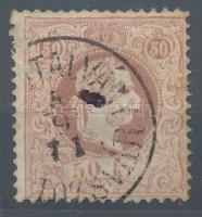 1867 50kr barna "PÉNZUTALVÁNY / (KO)LOZSVÁR" (200.000) (papírelvékonyodás / thin paper)