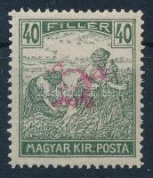 Nyugat-Magyarország II. 1921 Arató 40f próbanyomat szöveg és évszám nélkül, Bodor vizsgálójellel