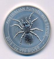Ausztrália 2015. 1$ Ag "II. Erzsébet / Ausztrál tölcsérhálós pók" kapszulában (31,1g/0.999) T:P Australia 2015. 1 Dollar Ag "Elisabeth II / Funnel-web spider" in capsule (31,1g/0.999) C:P