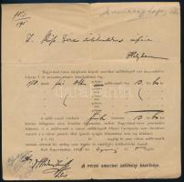 1896 Nagyvárad, a városi amerikai szőlőtelep kezelősége által kiadott értesítés