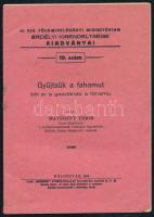 Mayerffy Tibor: Gyüjtsük a fahamut. Mit ér a gazdának a fahamu? M. Kir. Földmívelésügyi Minisztérium Erdélyi Kirendeltsége kiadványai 19. sz. Kolozsvár, 1944, Erzsébet-ny., 16 p. Kiadói tűzött papírkötés, szétvált tűzéssel. Ritka!