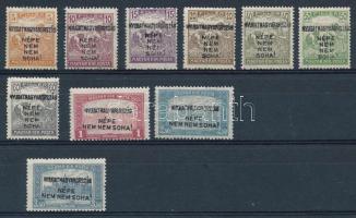 Nyugat-Magyarország IV. 1921 10 db bélyeg Bodor vizsgálójellel