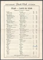 1947 Bp., Park Club étterem / Szövetséges Ellenőrző Bizottság Angol-Amerikai Katonai Missió Park Clu...