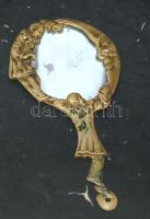 cca 1910 Díszes réz kézitükör 23 cm