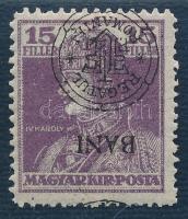 Kolozsvár 1919 Károly 15f fordított felülnyomattal, Bodor tanúsítvánnyal