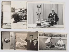 cca 1950-1970 Repülőgép-modellezéssel kapcsolatos fotó tétel, összesen 22 db, változó méretben és állapotban