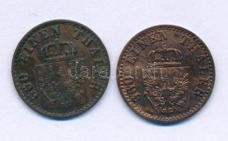 Ausztria 1855A 1pf (1/360 Tallér) Cu Berlin + 1866A 1pf (1/360 Tallér) Cu Berlin T:AU,XF, patina
Au...