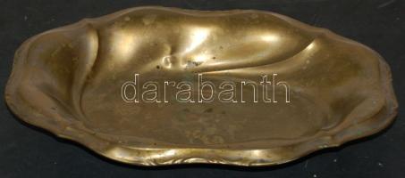 Antik öblös és fodrozott szélű kínáló tálca rézből, 30,5cm-es + fodrozott szél&ucirc; kis tálca 26cm