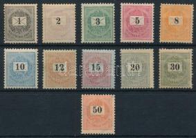 1889 11 klf bélyeg 12 : 11 3/4 fogazással (55.000) (20kr, 30kr ránc / crease)