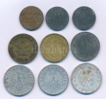 Német Harmadik Birodalom 1935-1949. 1pf-50pf (9xklf, mindegyik más névérték- évszám- vagy verdehely)...