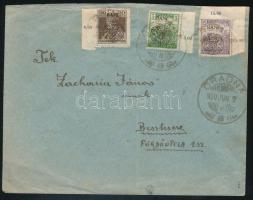 Kolozsvár 1920 Levél 3 db megszállási bélyeggel "ORADINA" Bodor vizsgálójellel