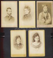 cca 1870-1890 10 db kemnyhátú fotó főként klf. ritka magyar fényképészek műterméből / 10 vintage photos