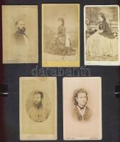 cca 1870-1890 10 db kemnyhátú fotó főként klf. ritka magyar fényképészek műterméből / 10 vintage pho...