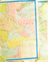 1968 Európa a II. világháború idején, két részből álló, nagyméretű térkép, "Próbanyomat", Bp., Kartográfiai Vállalat, kissé foltos, lapszéli sérülésekkel, gyűrődésekkel, feltekerve, 118x83 cm (x2)