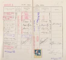 1916-1921 A Budapesti Kir. M. Tudomány-Egyetem fényképes leckekönyve orvostanhallgató részére, benne...