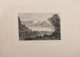 cca 1810 Ischl képes album, 12 db metszettel, foltos lapok