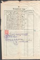 cca 1871 - 1911 Vegyes különféle papírrégiség tétel, közte keresztlevelek, nyilatkozat...stb., 7 db ...