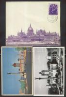 1938 Eucharisztikus kongresszus tétel: A szervező kormánybiztos áltaéé aláírt levél, 2 db képeslap, 2 db szövet zsebkentő, alkalmi bélyegzéses boríték