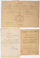 1917-1944 Vegyes katonai irat tétel, 3 db, közte közös hadseregbe való belépési nyilatkozat (Bakócza, 1917), származási táblázat (Újpest, 1944), hatósági erkölcsi bizonyítvány (Újpest, 1943.)