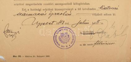 1917-1944 Vegyes katonai irat tétel, 3 db, közte közös hadseregbe való belépési nyilatkozat (Bakócza...