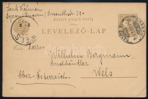 1896 Milleniumi 2kr díjjegyes képeslap Sopronból Ausztriába