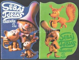 Csukás István - Cakó Ferenc: Sebaj Tóbiás történetek 1. és 3. köt. Bp., 1985-1986, Idegenforgalmi Propaganda Vállalat. Kiadói tűzött papírkötés, az egyik kissé kopott borítóval.