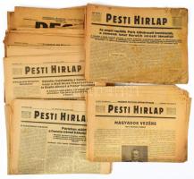 1938-1942 Vegyes különféle napilap tétel, 25 db, közte 2 db 8 Órai Újság, 4 db Pest, a többi Pesti Hírlap, változó állapotban, közte szakadt, és sérült is. Benne korabeli hírekkel, köztük a világháború híreivel