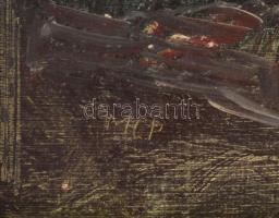 Molnár C. Pál (1894-1981): Ausztrai táj. Olaj, farost, jelezve balra lent: MCP. Hátoldalán Képcsarno...