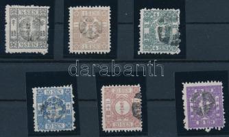 Japán 1875 Mi 28-30 + 32-34 garancia nélkül (min. Mi EUR 320.-)