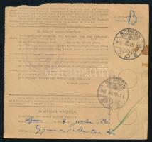 1943 Csomagszállító "BÁRSONYOS" postaügynökségi bélyegzéssel