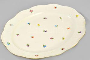 Herendi Milles Fleurs mintás pecsenyés tál. Jelzett, karcokkal, kis kopással, 37x27 cm