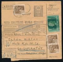 1943 Csomagszállító 12 db bélyeggel "NAGYVÁRAD"